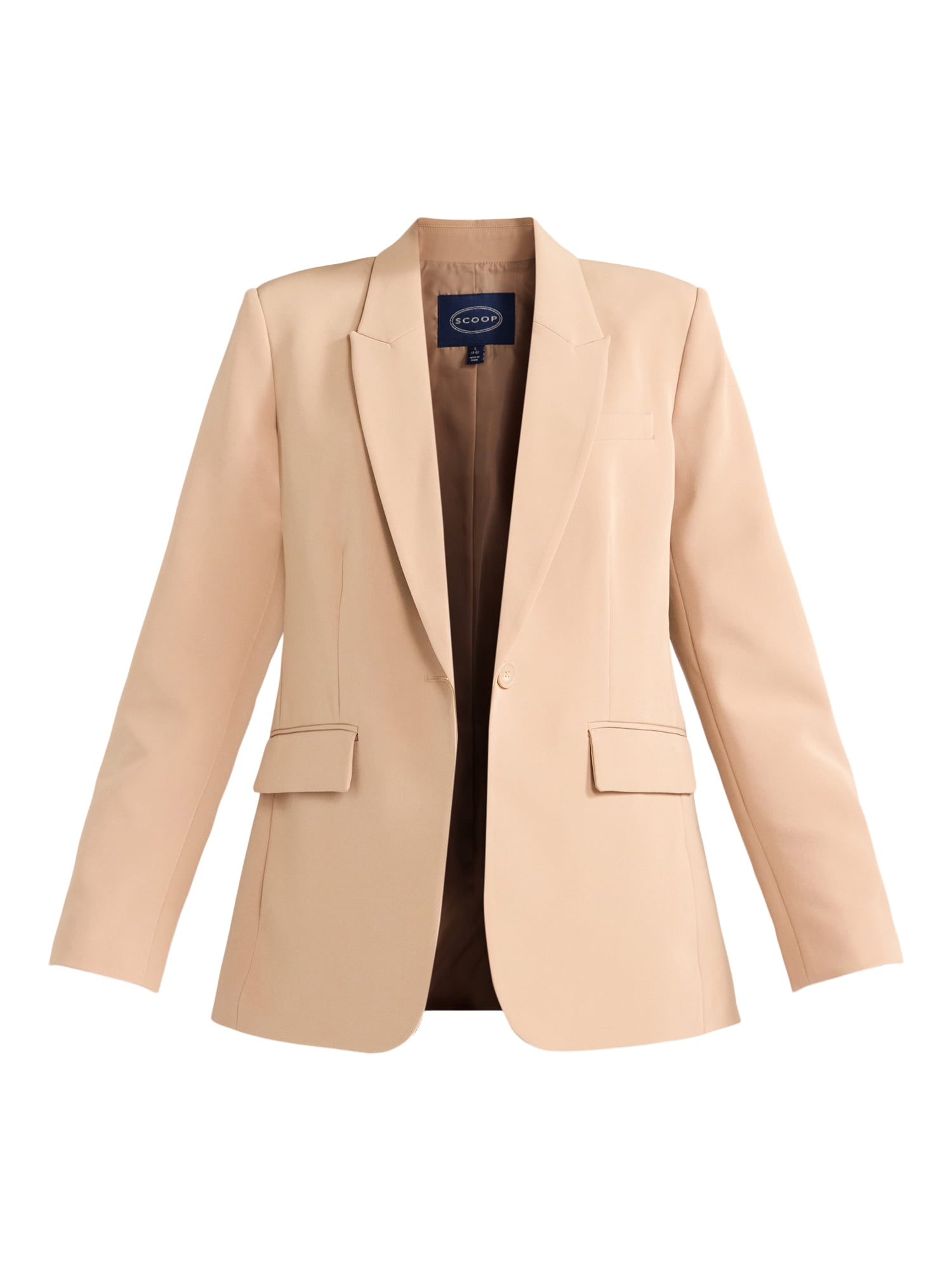 Scoop Women's & Women's Plus Crepe One Button Suit Blazer, Sizes XS-4X