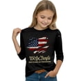 thumbnail image 4 of Abcomgle Girls American Flag Shirts 250th Anniversary Print Patriotic Shirts 4th Of July T-Shirt Crew Neck 3/4 Sleeve Shirts Loose Independent Day T Shirt,Black,12-13Years, 4 of 5