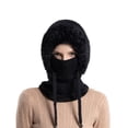 thumbnail image 1 of Gorro 3 en 1 para Mujer, Cálido a Prueba de Viento de Invierno, Gorro para Exteriores con Almohadillas para los Oídos, Máscara Facial, Calentador de Cuello, Negro, 1 of 12
