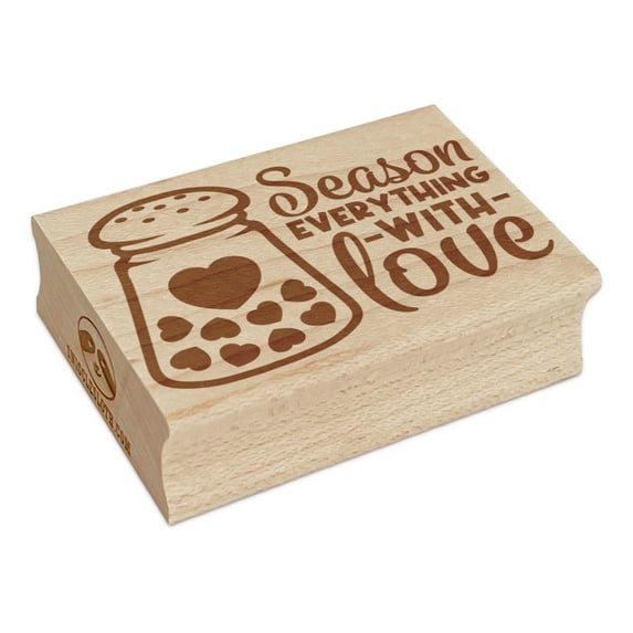 Season Everything with Love Salt Pepper Shaker Cooking Baking Rectangle Rubber Stamp Stamping Scrapbooking Crafting - Large 2.5in