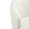 thumbnail image 6 of GDF Studio Elegant 360° Swivel Bar Stools with Button-Tufted Backrest & Solid Wood Frame, Set of 2, Black+Beige, 6 of 13