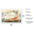 thumbnail image 2 of SS Lurline Ocean Liner and Hawaiian Outrigger Sailing Canoe (Wa a) - Vintage Ocean Liner Travel Poster c.1930s - Fine Art Matte Paper Print (Unframed) 30x44in, 2 of 4