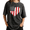 2-Black, variant on UNISHE Retro USA Flag Heart Fireworks Wash Print Tshirt S-2XL Acid Washed Black Graphic Tees Casual Shirts for Patriotic Tops