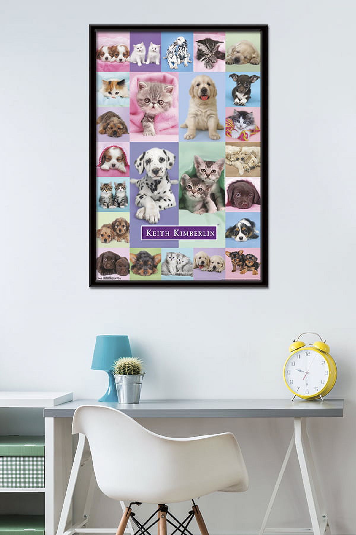Keith Kimberlin - Puppies and Kittens Wall Poster, 22.375" x 34", Framed