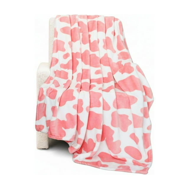 Flannel Dairy Cow Patterned Blanket For Outdoor Leisure Use Air Conditioning Blanket Cover Blanket Full Size Blanket Throws Blanket Throw Blanket Thick Blankets for Living Room Decorative Throw