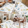 thumbnail image 5 of 3'x5' Rug for Living Room Bedroom, Blue Yellow Diamond Washable Area Rugs Non-Slip Carpet Mats, Modern Geometric Middle Century Indoor Low Pile Area Rug Runner for Kitchen, Mudroom, 5 of 8
