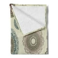 thumbnail image 2 of Beige Soft Flannel Fleece Blanket, Vintage Ornate Round Motifs Forms Oriental Nostalgic Artwork Old World in Retro Style, Cozy Plush for Indoor and Outdoor Use, 60" x 80", Multicolor, by Ambesonne, 2 of 5