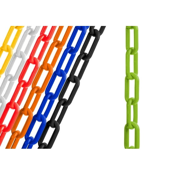 Peso en EE. UU. (fabricado en EE. UU.) Cadena de plástico verde de seguridad de 2" x 25' con protección solar Tecnología resistente a los rayos UV