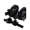 thumbnail image 2 of Ame Cute Baby Girl Satin Cloth Bowknot Princess Shoes Toddler Anti-slip Soft Sole Walking Shoes Sneakers Headband Set Size 0-18 Months, 2 of 8