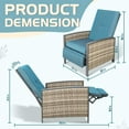 thumbnail image 2 of SUNCROWN Outdoor & Indoor Recliner Chair, Patio Adjustable Recliner, All-Weather Wicker Reclining Chairs with Soft Thicken Cushion for Relaxing Lounge (Blue), 2 of 6