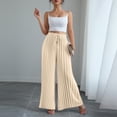 thumbnail image 5 of Utoimkio Pleated Wide Leg Palazzo Pants for Women Ruffled Paperbag Waist Drawstring Tie High Waist Flowy Casual Vacation Trousers with Side Hand Pockets, 5 of 6