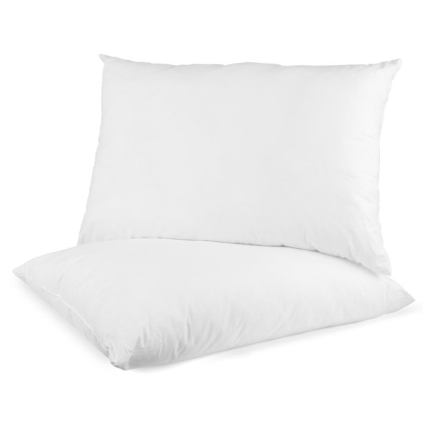Digital Decor Set of 2 100 Cotton Hotel Pillows, White, Rectangle