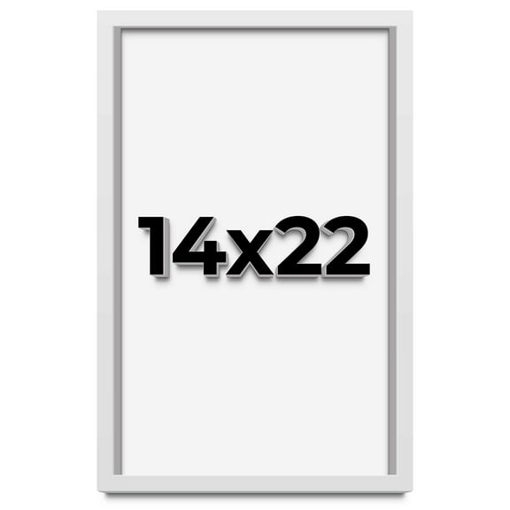 14x22 Shadow Box Frame White | 1 Inches Deep Real Wood Contemporary Shadowbox Display Frame | UV