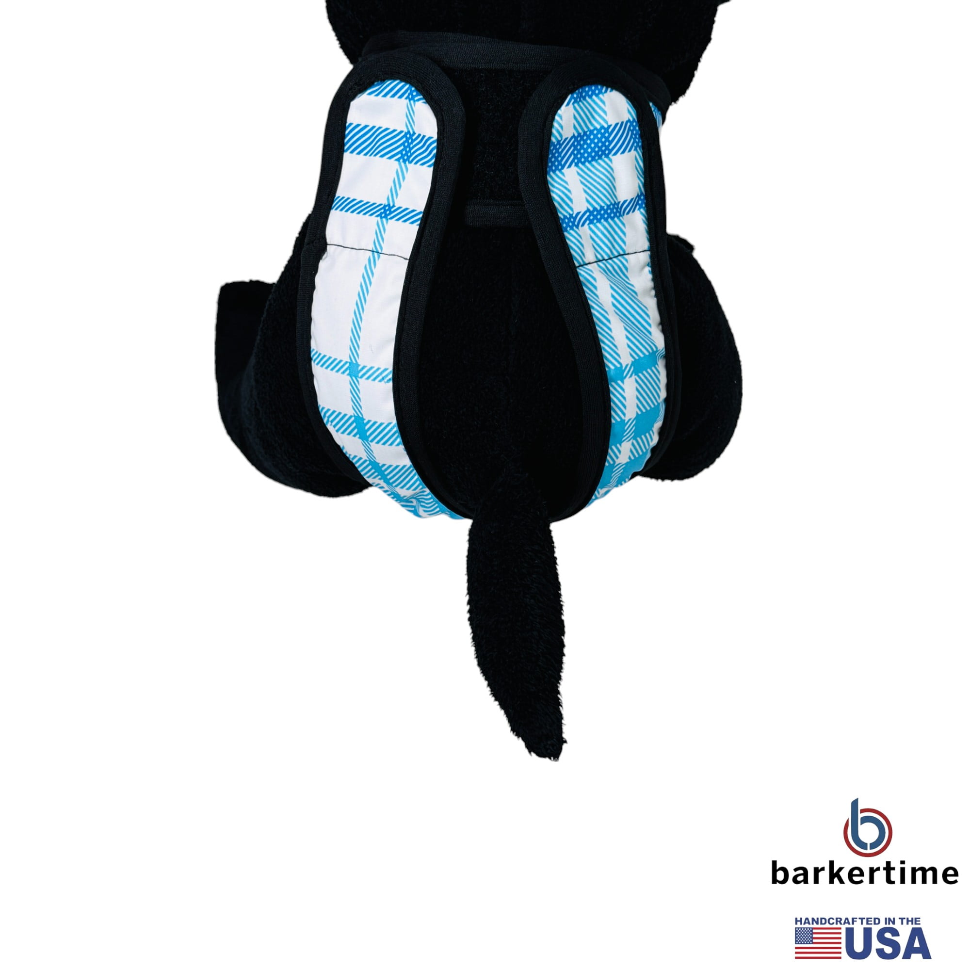 Barkertime Blue Plaid Cat Diaper Pull-up