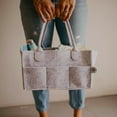 thumbnail image 4 of Parker Baby Co. Felt Diaper Caddy - Large Nursery Organizer with Removable Dividers - Gray, 4 of 8
