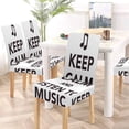 thumbnail image 5 of KXMDXA Keep Calm and Listen to Music Stretch Chair Cover Protector Seat Slipcover for Dining Room Hotel Wedding Party Set of 6, 5 of 6