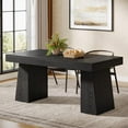 thumbnail image 4 of Rectangular 55" Dining Table for 4-6, Mid-Century Modern Kitchen Dining Table, Black, 4 of 7