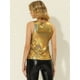 thumbnail image 3 of Camiseta Sin Mangas Con Chaleco Brillante Metálico Brillante Sin Mangas Para Fiesta Y Club Para Mujer Púrpura1 M, 3 of 4