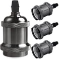 thumbnail image 1 of Vintage lamp socket, Edison retro pendant lamp, Solid ceramic adapter, 4 Pieces black bead socket, 1 of 5