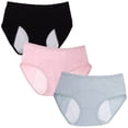 thumbnail image 1 of EeaseMX Juego de 3 bragas menstruales antifugas con absorción de humedad (talla L) (estilo mixto), 1 of 8