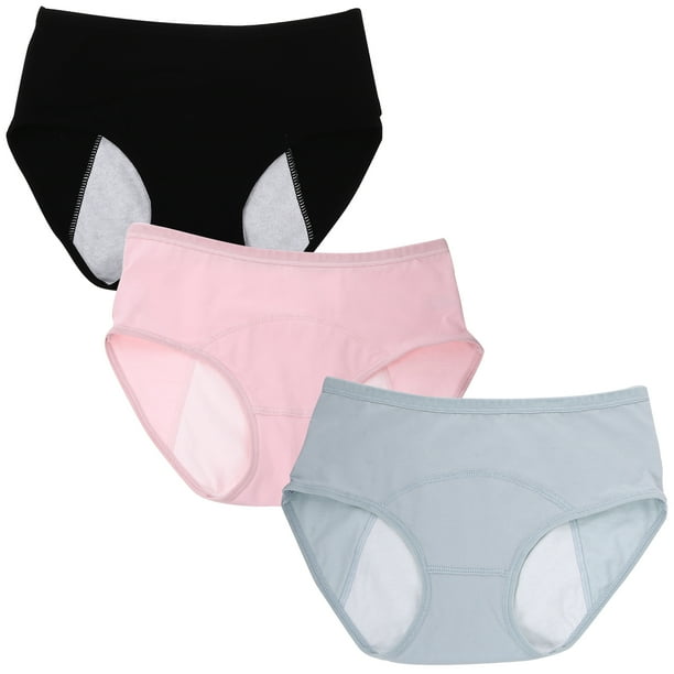 EeaseMX Juego de 3 bragas menstruales antifugas con absorción de humedad (talla L) (estilo mixto)