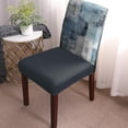 thumbnail image 2 of Dining Room Chair Covers Stretch Parsons Chair Slipcovers Set of 6 Abstract Oil Painting Geometric Blue Gray Removable Seat Chair Cover Protector for Kitchen/Hotel/Wedding, 2 of 6