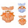 thumbnail image 3 of Zecgelong Baby Girl Pumpkin Embroidery Romper Flutter Sleeve Bodysuit Fall Party Outfit Orange Size 0-18M, 3 of 7