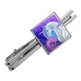 thumbnail image 1 of Majestic Unicorn Pink Purple Blue Square Tie Bar Clip Clasp Tack- Silver or Gold, 1 of 5