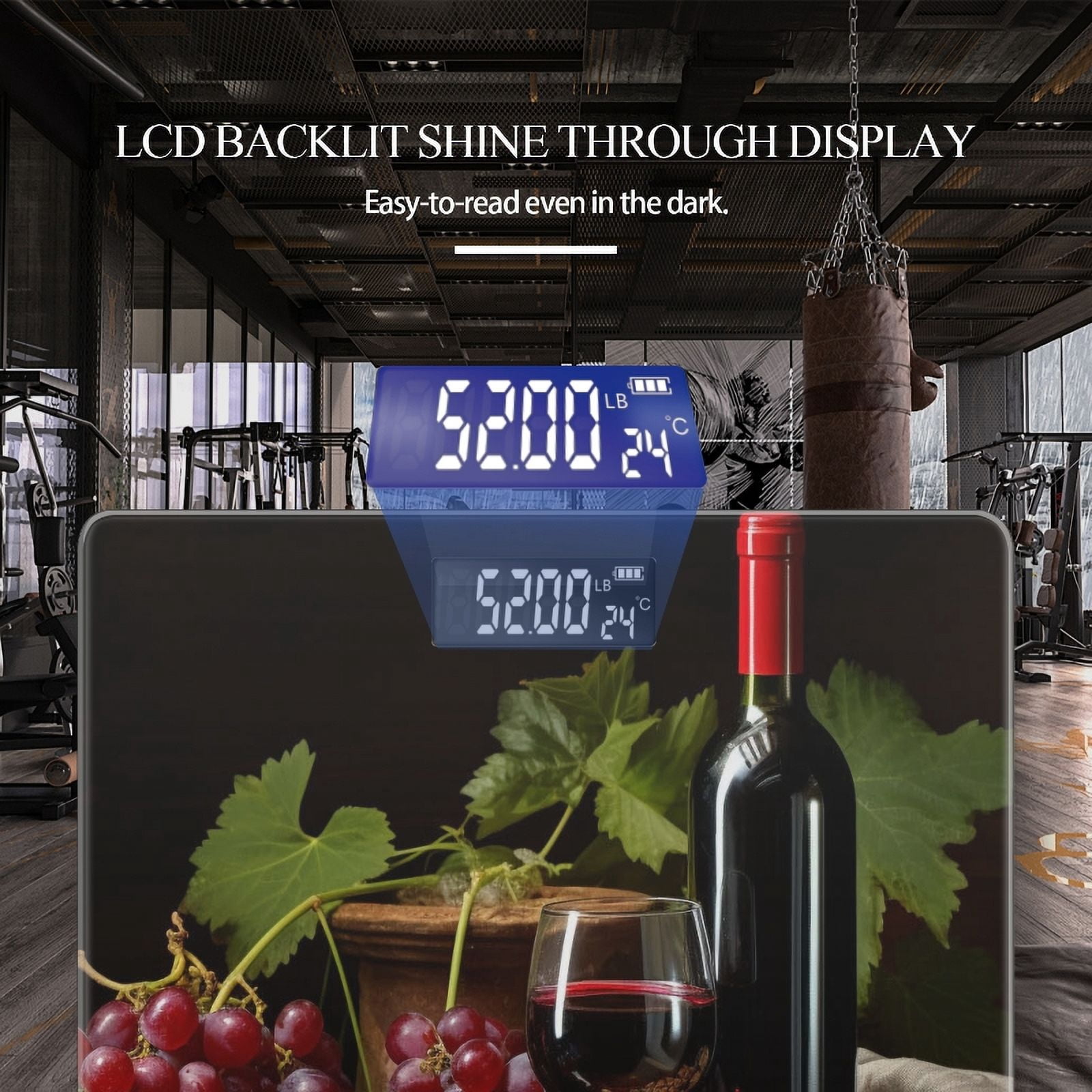 High Precision Body Weight Scale Smart Bathroom Scales with Large LCD Display(400lbs),Decorative for Bedroom-Bottle Of Red Wine And Hazelnuts On The Table