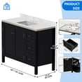 thumbnail image 4 of Dextrus 40'' Modern Bathroom Vanity with Sink Combo & Splash Guard , Freestanding Bathroom Storage Cabinet with 3 Drawers & 2 Doors, Black, 4 of 9