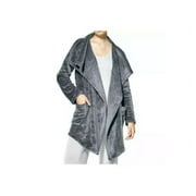 Hue Women's Amazingly Soft & Plush Comfy Cozy Long Sleeve Fleece Wrap W/ Pockets (Castlerock, L/XL(12-18))