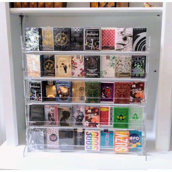 Cardware 5 Tier Desktop & Wall Mount, 80 Deck Acrylic Playing Card Display Stand