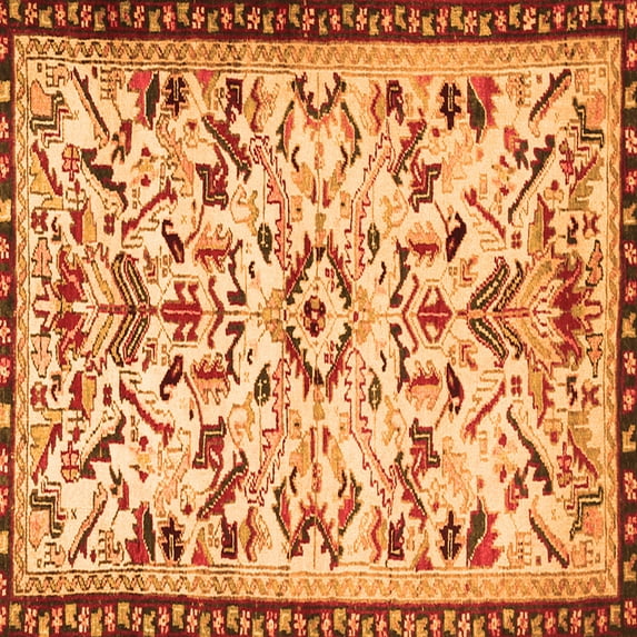 Ahgly Company Indoor Square Animal Orange Traditional Area Rugs, 4' Square