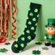 thumbnail image 4 of Uuiauoio 1 Pairs St.Patrick's Day Socks Shamrock-Clover-Stripe-Socks Irish-Green-Costume-Socks for St.Patrick's Day Mardi Gras, 4 of 6