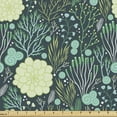 thumbnail image 1 of Marine Fabric by the Yard, Underwater Foliage Coral Reefs in Autumn Mood Aquatic Exotic Plants, Upholstery Fabric for Dining Chairs Home Decor Accents, Dark Teal and Turquoise by Ambesonne, 1 of 5