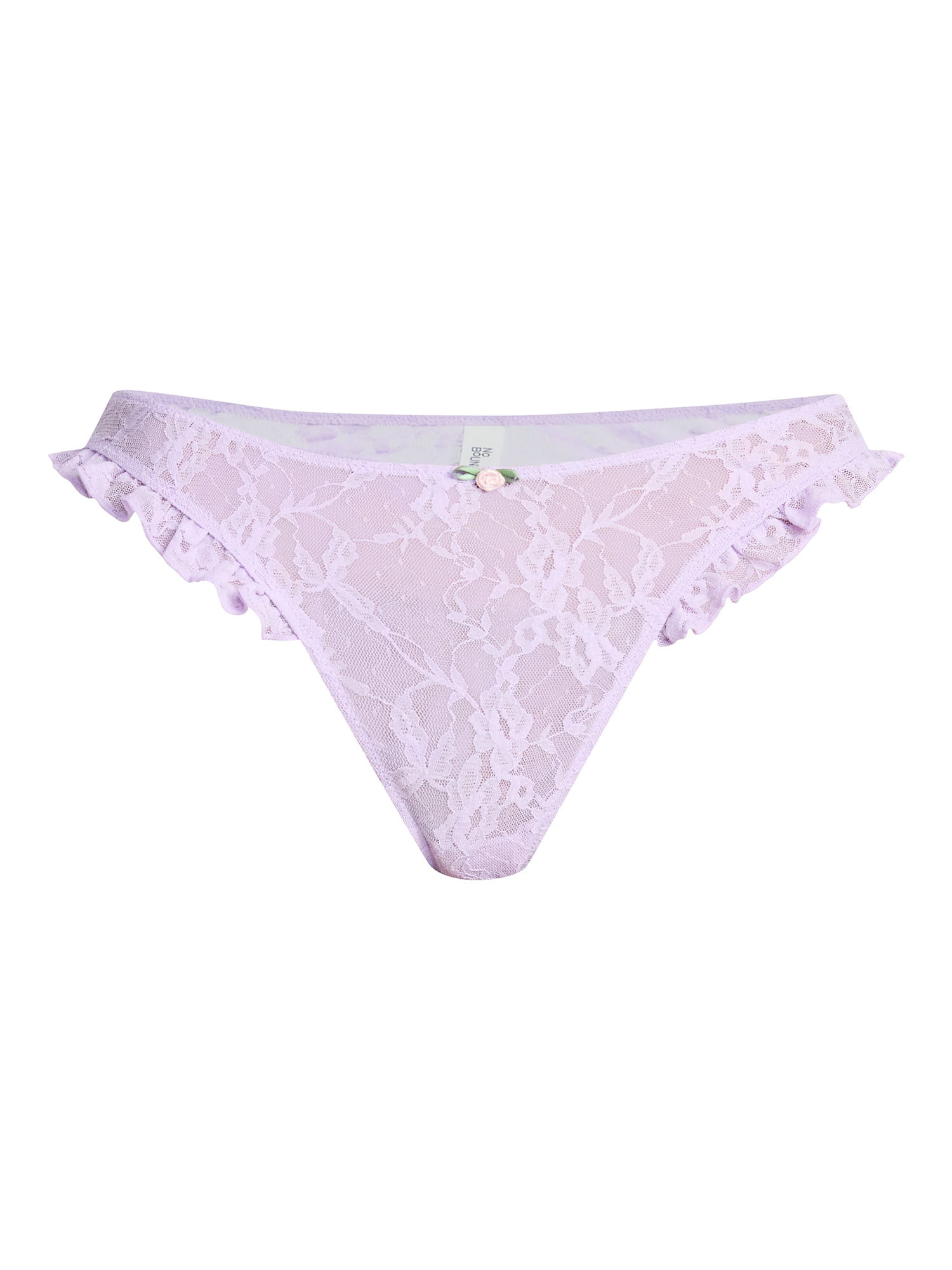 No Boundaries Lace Thong Panties, 2-Pack, Women's XS-XXXL