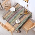 thumbnail image 2 of Yellow and Pink Geometric Boho Pattern Square Tablecloth,Waterproof Square Table Cover,Wipeable Spillproof Washable Table Cover for Home Kitchen Party Decor 60"x60"(152x152cm), 2 of 6