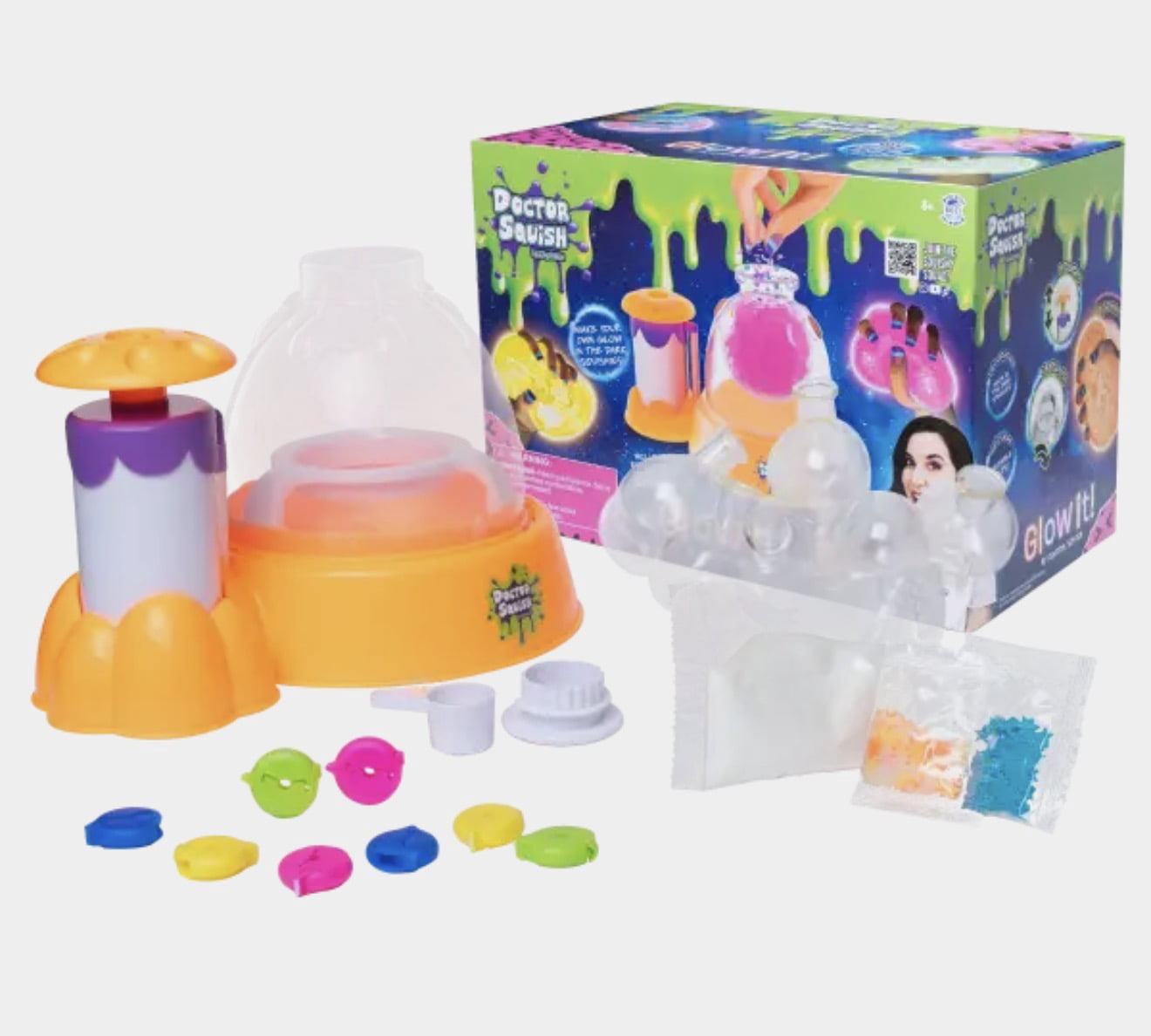 Doctor Squish Squishy Maker Glow in the Dark Stress Ball Kit w/ Everything to Make 6 Squishies