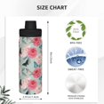 thumbnail image 3 of Honeii Roses and Butterflies Print 18OZ Sports Insulated Kettle,Double-Walled Stainless Steel Water Bottle with Leak-Proof Lid, Perfect for Outdoor, Sports, and Travel, 3 of 7