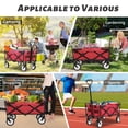 thumbnail image 7 of CL.HPAHKL Collapsible Wagon Cart Foldable Garden Wagon Cart Utility Wagon with All-Terrain Wheels, Red, 7 of 7