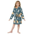 thumbnail image 6 of FORMRS Niños Bathrobe Unisex Hooded Robe Soft Plush Pajamas Sleepwear, Size 2-3T, Oranges Pattern, 6 of 7