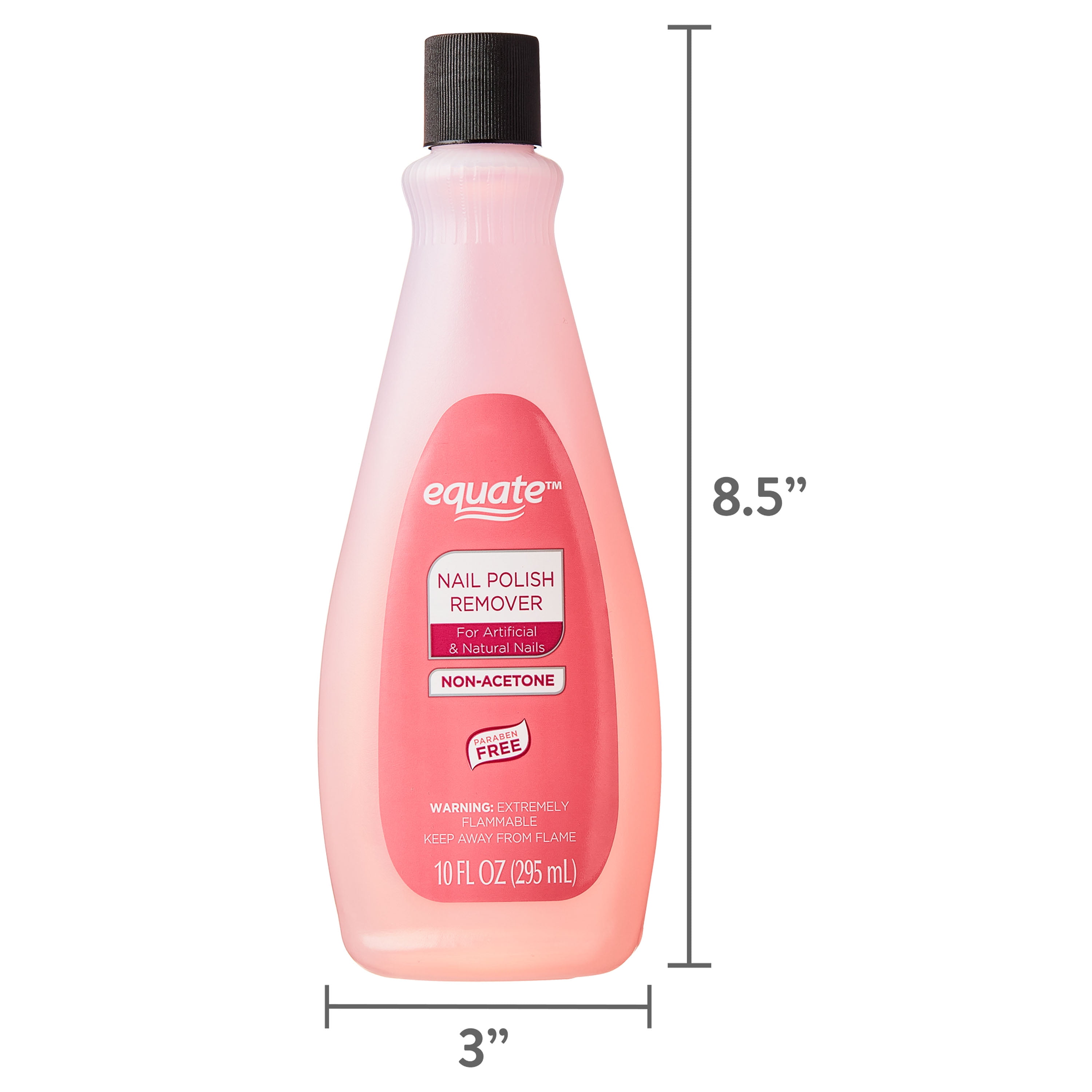 (4 pack) Equate Non-Acetone Nail Polish Remover, 10 fl oz