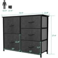 thumbnail image 5 of DWVO 5 Drawer Dresser Closet Storage Tower Organizer for Bedroom Living Room, Black Grey, 5 of 6