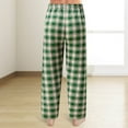 thumbnail image 3 of Lisingtool pants for women Women Casual Plaid Pajama Pants Soft Pants Loose Homewear Sleepwear Pants Army Green, 3 of 9