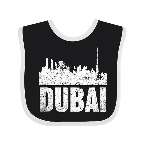 Inktastic Dubai City Skyline with Grunge Boys or Girls Baby Bib