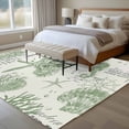 thumbnail image 5 of Green Coastal Washable Living Room Rugs 6'x9', Starfish Shell Coral Seahorse Low Pile Throw Large Area Rug Non-Slip Sturdy Edge Binding Carpet for Dining Room Kitchen Office, 5 of 9