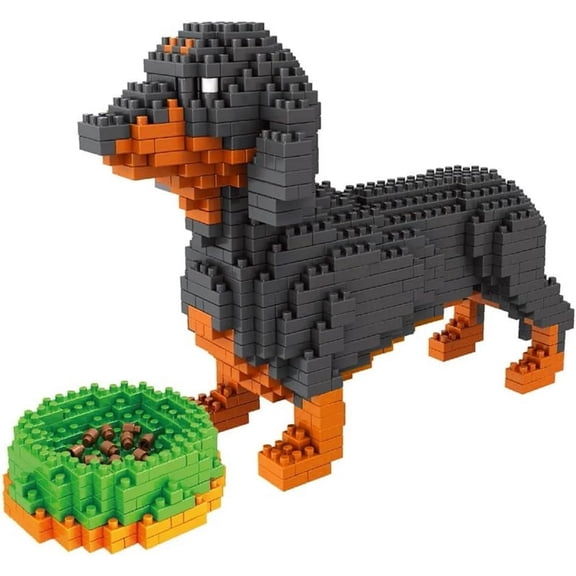 Micro Mini Blocks Dog Building Animal Set DIY 3D Building Toy Bricks for Kids ab 6Y  or Adult Dachshunds Dog 898PCS Micro Building Blocks Set