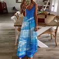 thumbnail image 3 of Bright Sunshine Through Deep Blue Sea Design Sleeveless Dress Woman Fashion Long Dresses Women's Summer Suit Dress 2025, 3 of 7