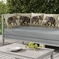 thumbnail image 5 of Majestic Tusks and Petals Indoor/Outdoor Pillow in Beige 20x20, 5 of 5