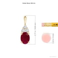 thumbnail image 3 of ANGARA Natural Oval 1.25 ct Ruby Solitaire Pendant with Trio Diamond in 14K Yellow Gold for Women (Size-8x6mm) | July Birthstone, Birthday, Anniversary, Jewelry Gift for Women | Natural Ruby Necklace, 3 of 8